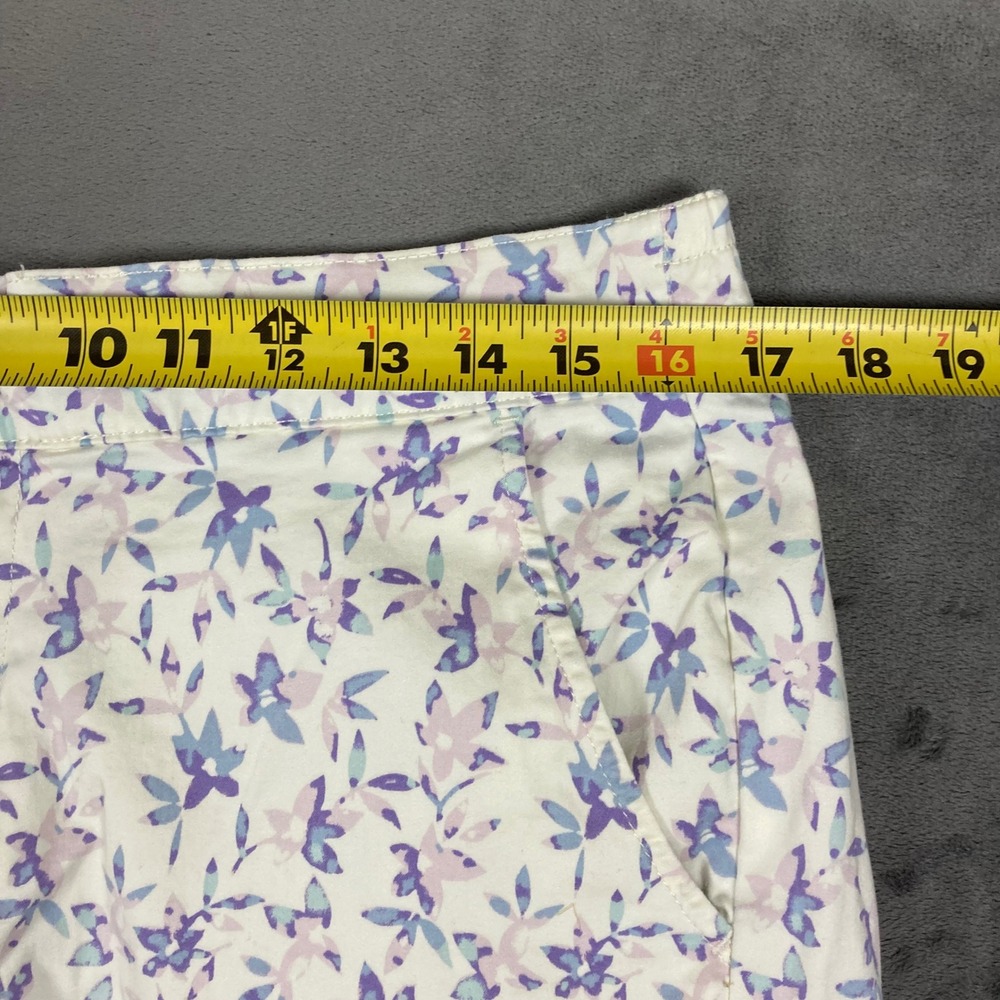 Jachs Girlfriend Floral Shorts Womens Large Purple White Cotton Modal - Picture 5 of 7